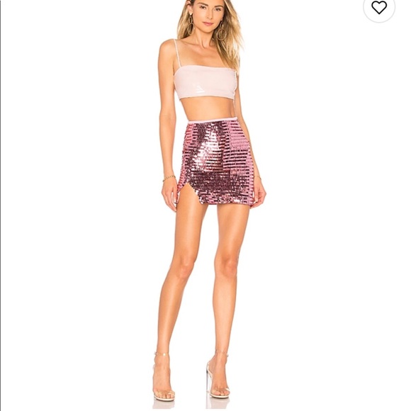 Pink sequin mini skirt - Picture 2 of 4